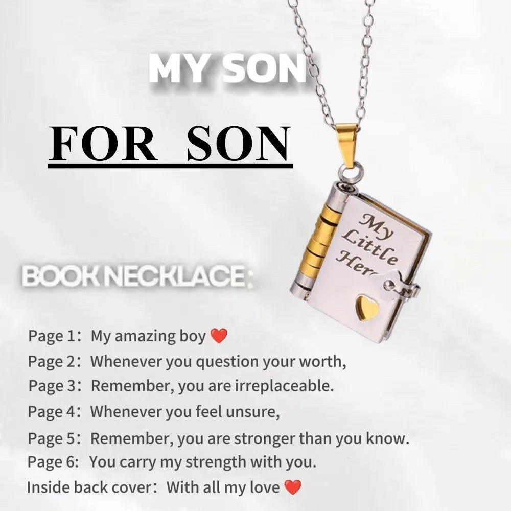 “My Love” Engraved Book Locket Necklace