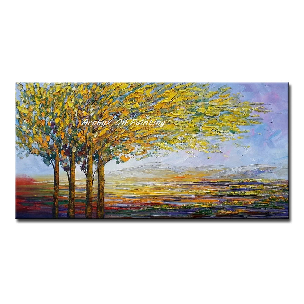 Palette Knife Tree Oil Painting on Canvas