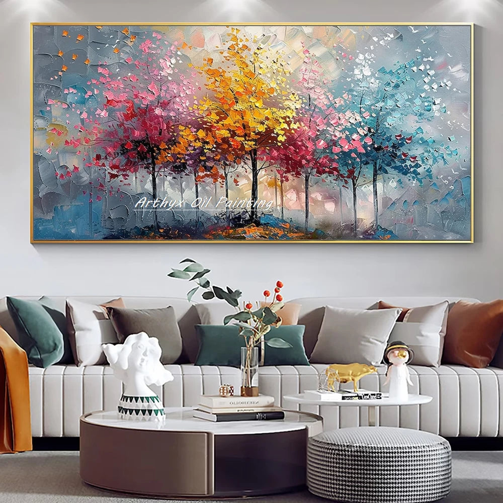Palette Knife Tree Oil Painting on Canvas