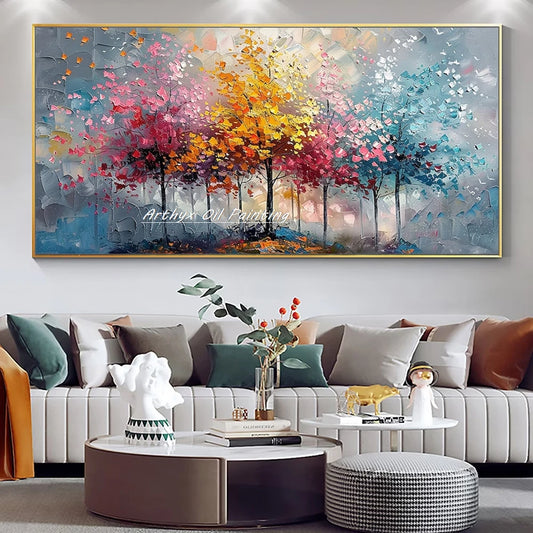 Palette Knife Tree Oil Painting on Canvas
