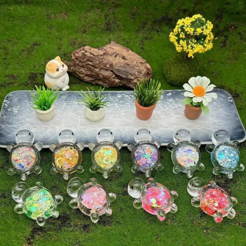 10PCS Glow-in-the-Dark Resin Turtle Figurines