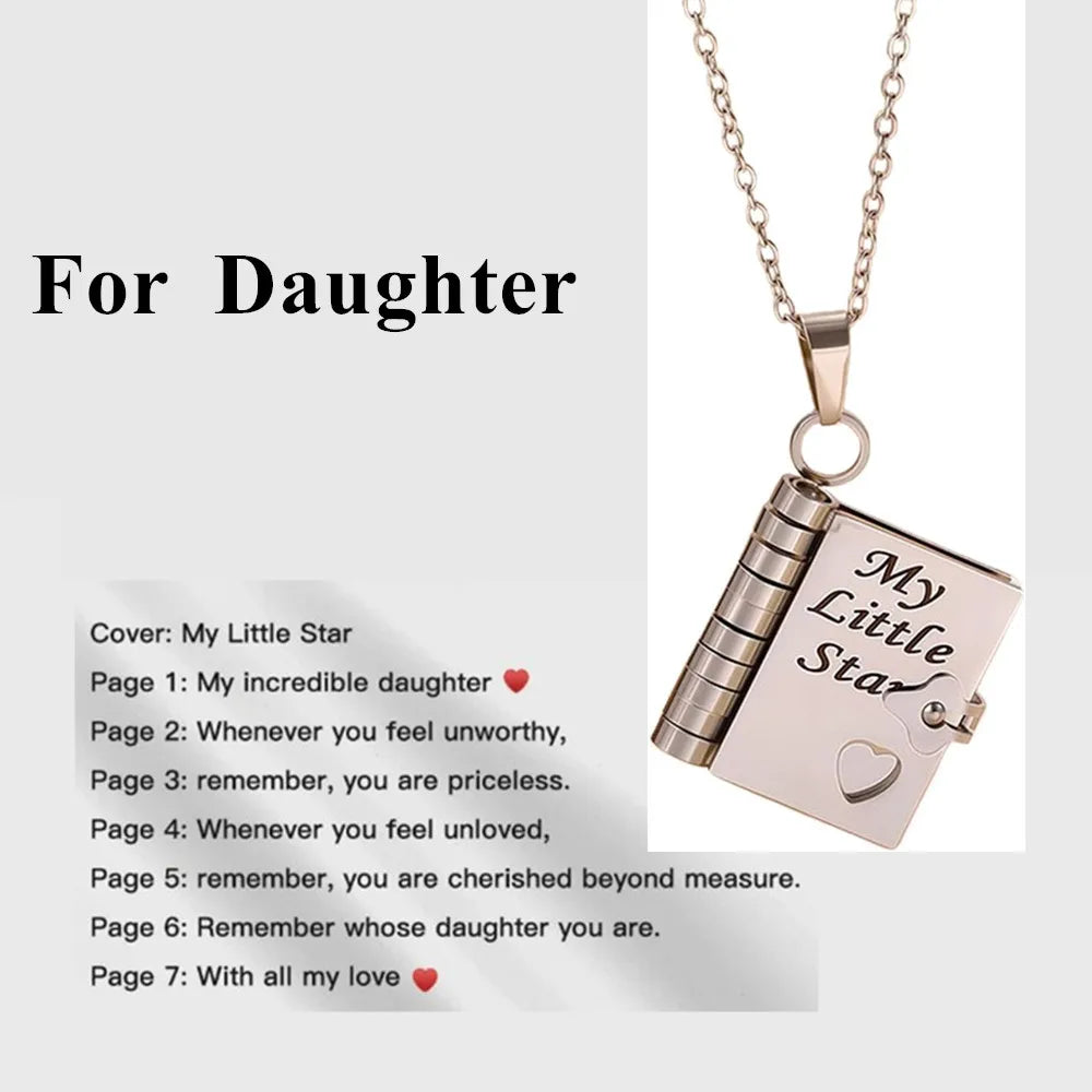 “My Love” Engraved Book Locket Necklace