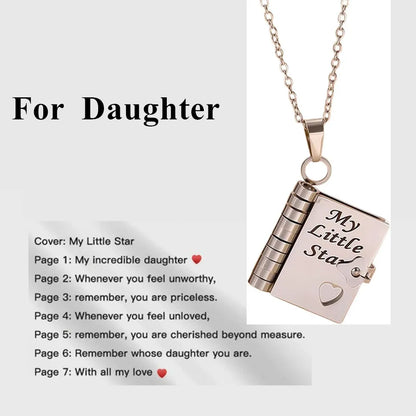 “My Love” Engraved Book Locket Necklace