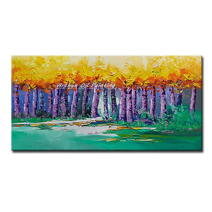 Palette Knife Tree Oil Painting on Canvas