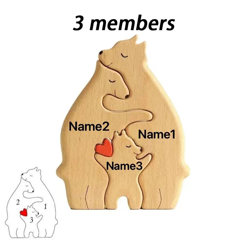 Art Wooden Bear Family Puzzle