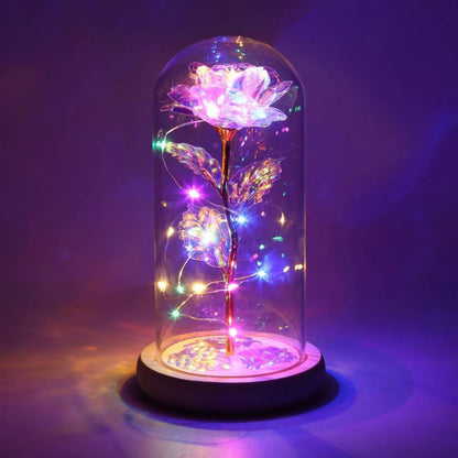 Galaxy Rose LED Lamp with Butterfly