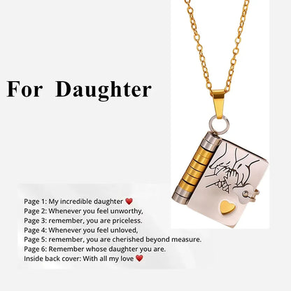 “My Love” Engraved Book Locket Necklace