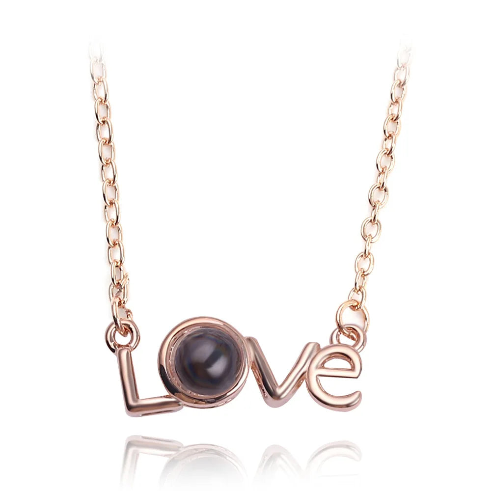 "I Love You" 100 Languages Projection Necklace