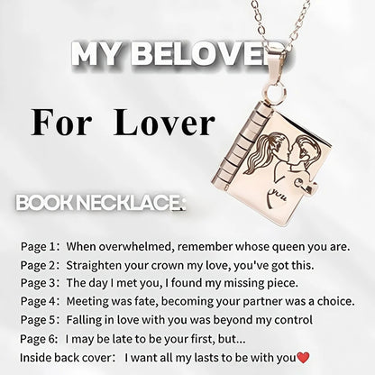 “My Love” Engraved Book Locket Necklace
