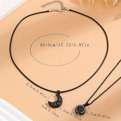Moon & Sun Projection Couple Necklaces – 100 Languages