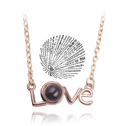 "I Love You" 100 Languages Projection Necklace