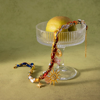 Bohemian Gold Plated Sun & Moon Pendant Necklace